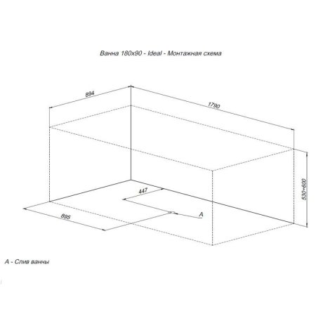 Акриловая ванна Aquanet Ideal 00242514 180х90