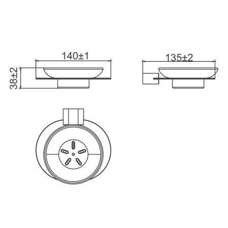 Мыльница стеклянная Gappo G3TE09NR02YS-3HM, золотой сатин