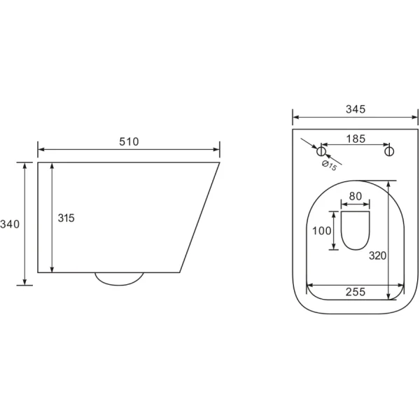 Унитаз подвесной beWash Kraft BKWHR105510 безободковый, с сиденьем микролифт, черный матовый