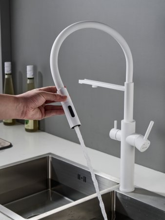 Смеситель для кухни Shevanik S478C, Белый