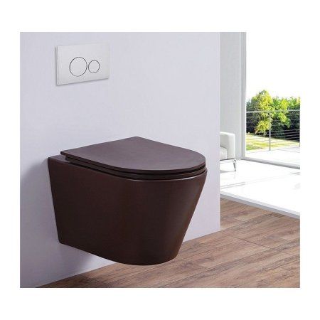 Унитаз подвесной Esbano Clavel безободковый, кофе матовый