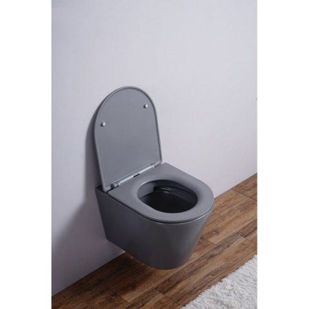 Унитаз подвесной Esbano Clavel безободковый, серый матовый