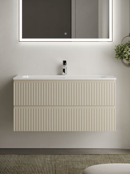 Тумба подвесная SANCOS Snob R 995х445х500, c двумя ящиками оснащенными доводчиками, Beige Soft , SNR100CE