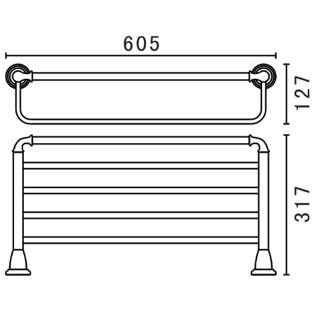 Полка Art&Max Bianchi  AM-3622AW-Cr  для полотенец хром
