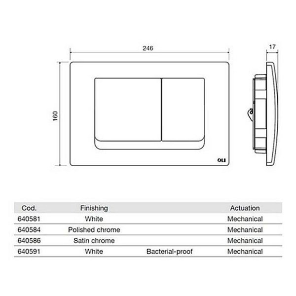 Кнопка смыва Oli Riа 640584 хром глянцевый