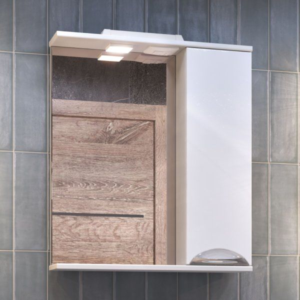 Шкаф VIGO навесной с зеркалом Callao 600 (правый) со спотом (z.CAL.60.R.El)