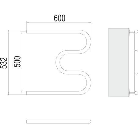 Полотенцесушитель водяной Terminus М-образный (1") 50х60 4620768881169, хром