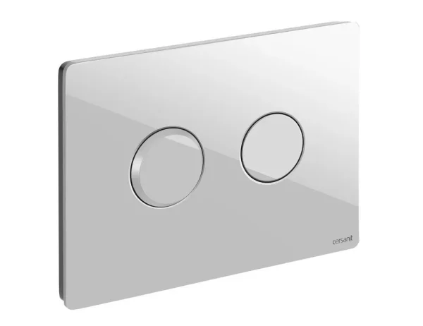 Кнопка смыва Cersanit Accento P-BU-ACN-CIR-PN/Wh/Gl стекло, белый глянцевый