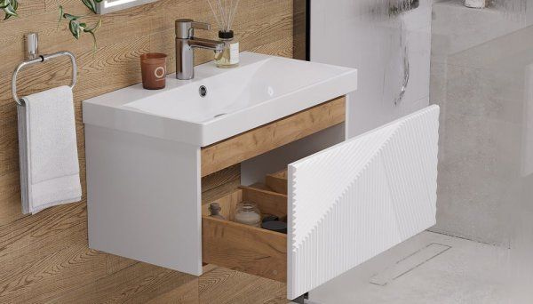 Тумба Velvex подвесная Edge 70.1Y (белая) (tp.EDG.9696.70.1Y белый глянец)