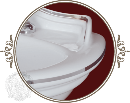 Раковина Migliore Milady 22822 декор D2 широкий платина/белая керамика