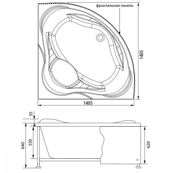 Акриловая ванна Aquanet Malta 00204003 150х150
