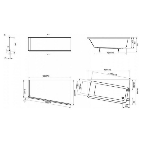 Ванна акриловая Ravak 10° C841000000 160x95 R