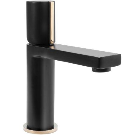 Смеситель для раковины (умывальника) REA ICON BLACK L.GOLD черный низкий, REA-B5680