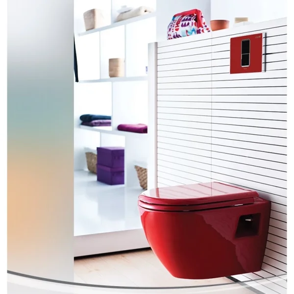 Кнопка смыва Creavit FP8001.01 для инсталляции, сенсорная, питание от сети, красный