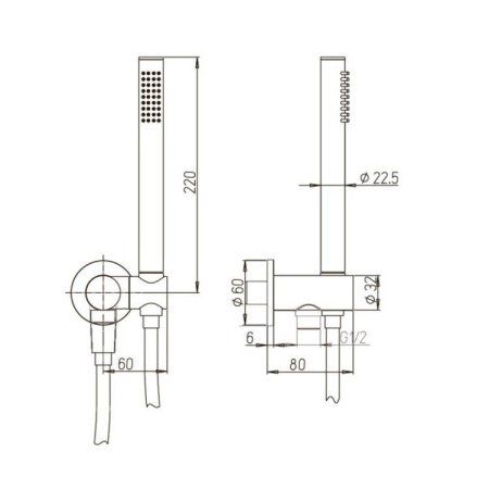 Душевой набор для встраиваемого смесителя, PAINI , брашированный никель PVD