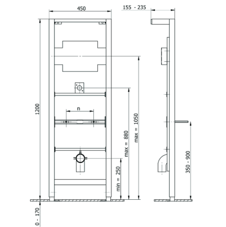 Система инсталляции для писсуаров Cersanit Link IN-PI-LINK