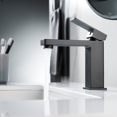 Смеситель для раковины однорычажный с гайкой Shevanik S9601H, Черный