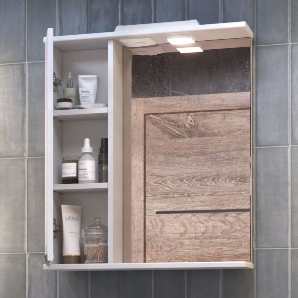 Шкаф VIGO навесной с зеркалом Callao 600 (левый) со спотом (z.CAL.60.L.El)