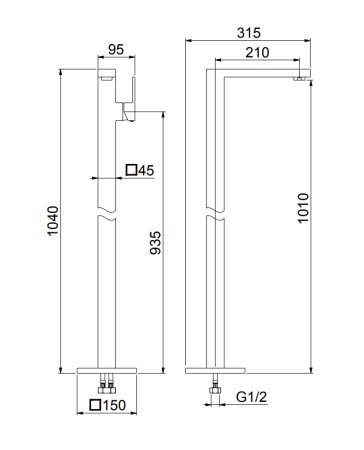 Смеситель для раковины Webert Pegaso PE832101010, золото