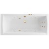 Акриловая ванна Excellent Aquaria WAEX.AQU18.LINE.GL 180x80  с гидромассажем, белый/золото