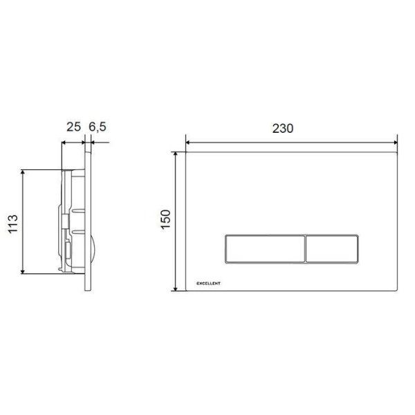 Кнопка смыва Excellent Aurro INEX.AU230.150.BL черный