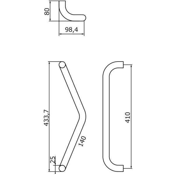 Поручень 43,3 см Veragio Gifortes Bronzo VR.GFT-9026.BR