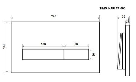 Кнопка смыва TIMO INARI 250x165 chrome (FP-003)