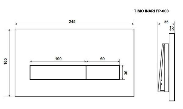 Кнопка смыва TIMO INARI 250x165 matt black (FP-003MB)