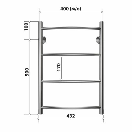 Полотенцесушитель водяной Stelmix 60x40 см, дуга