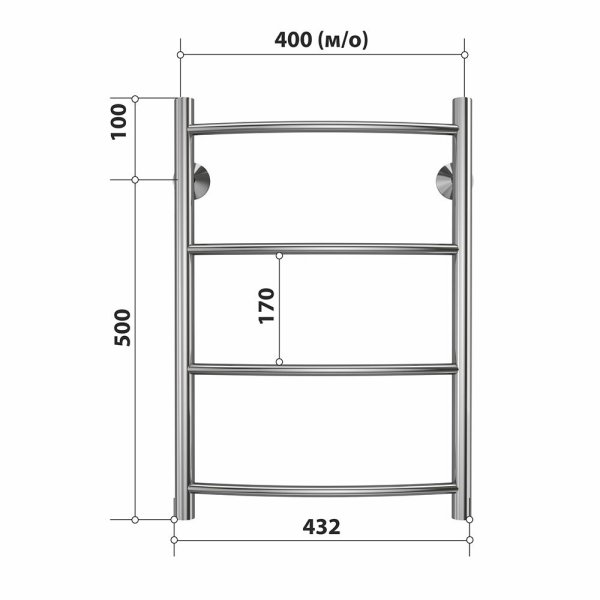 Полотенцесушитель водяной Stelmix 60x40 см, дуга