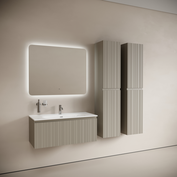 Тумба подвесная SANCOS Code 990х453х400, c одним ящиком оснащенным доводчиками, цвет серая платина ,  CD100GP