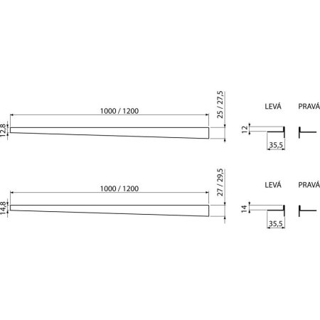 Рейка AlcaPlast APZ903M/1200 L для пола с уклоном