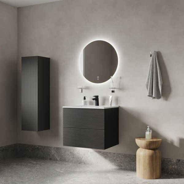 Тумба с умывальником подвесная IDDIS Bild 80 см, темно-серый (BISLL8CL0GUV0iSG95WQK)