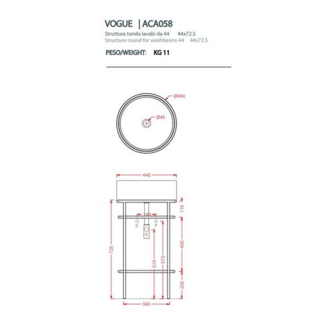 Столешница ArtCeram Vogue TFA011 94 мраморная, calacatta gold