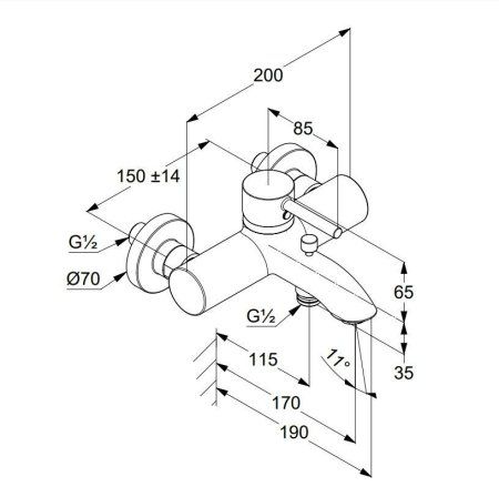 Смеситель Kludi Bozz 386910576 для ванны с душем, хром