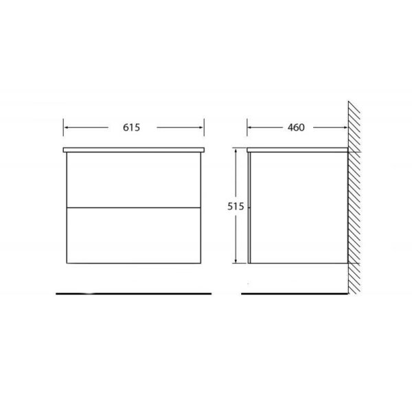 Тумба с раковиной BelBagno Etna ETNA-600-2C-SO-RW-P 60 Rovere Moro