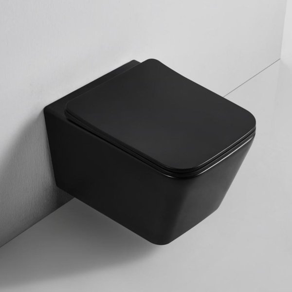 Унитаз подвесной безободковый черный с сиденьем с микролифтом BOND F04-108