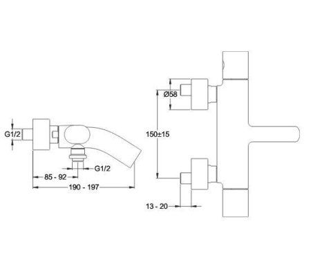 Термостат Jacob Delafon Talan E10089RU-CP для ванны с душем