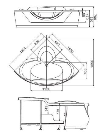 Акриловая ванна Gemy G9025 II C