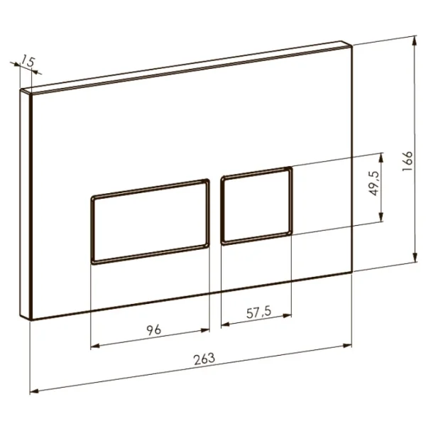 Кнопка смыва Boheme 664-SGM для инсталляции, графит глянец