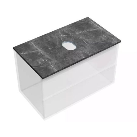 Столешница Sancos TT80A1 80х46 без отверстия под смеситель, Black Sky
