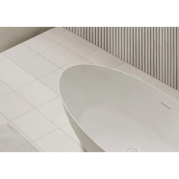 Ванна из литьевого мрамора Abber Stein AS9625-1.8 180x85 см, отдельностоящая, белый матовый