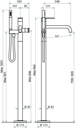 Смеситель Emmevi Filobrass 85030/CR для ванны, хром