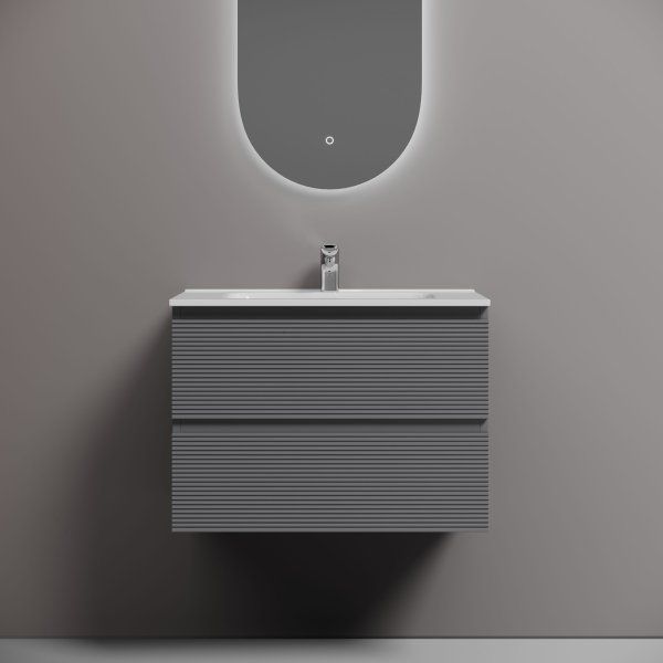 Тумба подвесная SANCOS Folk 690х445х500, c двумя ящиками оснащенными доводчиками, Grey soft, FL70GS