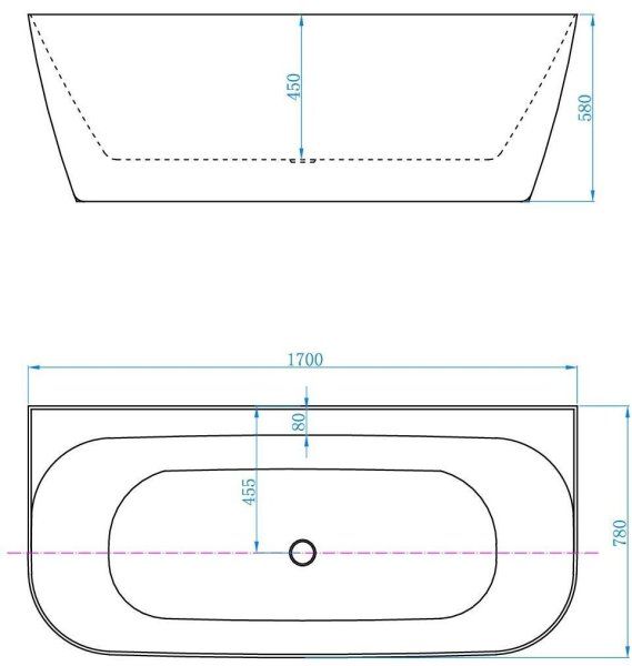 Акриловая ванна Allen Brau Priority 3 170x78 2.31003.20/PWM