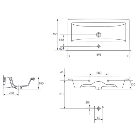 Раковина Cersanit Como R-UM-COM90/1 90