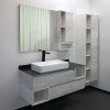 Тумба-умывальник COMFORTY "Прага-120" дуб белый с антрацитовой столешницей, с раковиной COMFORTY 78189
