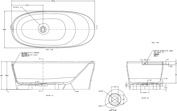 Ванна из искусственного камня Allen Brau Solid Stone Krion Neo XL 180x80 2.35002.21