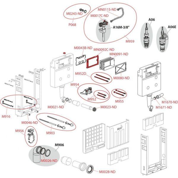 Система инсталляции для унитазов AlcaPlast Renovmodul AM115/1000V с возможностью вентиляции