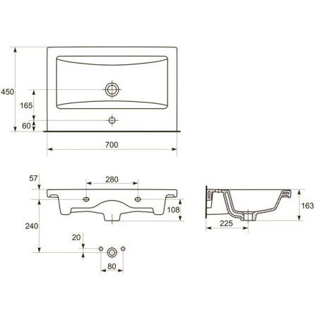 Раковина Velvex Como S-UM-COM70/1 70х45 белый